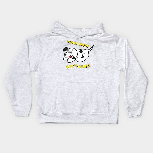 Woof woof! Let's play! Kids Hoodie by aceofspace